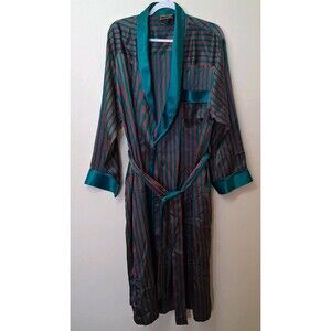 Vintage Solange Satin Robe, Men's or  Women Unisex 14/20 Medium - XLarge Striped